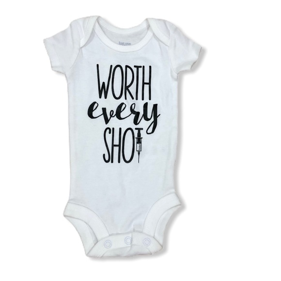 IVF Worth Every Shot Onesie Bodysuit Newborm - Picture 1 of 4